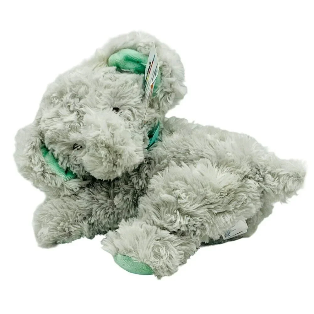 Garanimals Elephant Plush Gray Mint Green Ears Bow‎ Swirl Fur Sewn Eyes with Tag